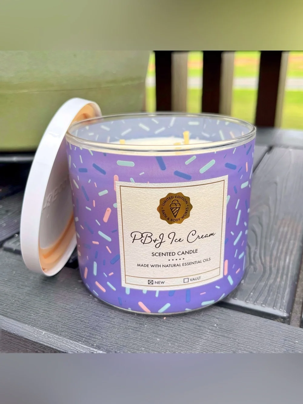 Bath and Body Works 3 Wick Candle PB&J Ice Cream Candle